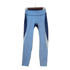 Outdoor Voices Womens Techsweat 7/8 Leggings‎ S Blue Colorblock Yoga Activewear